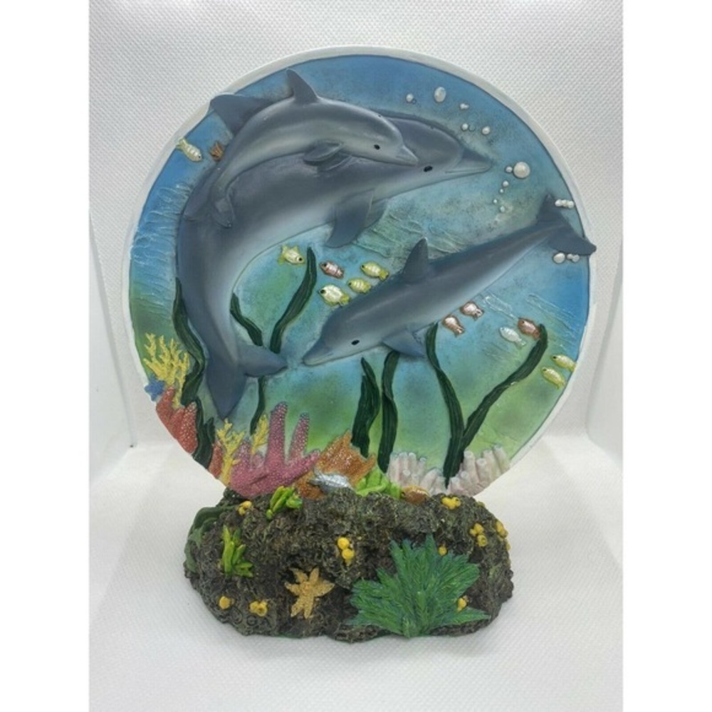 Dolphins Ceramic Figurine Plate